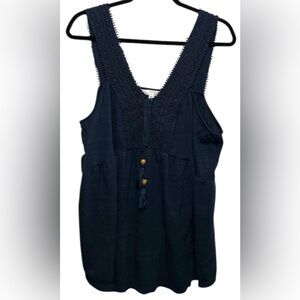 Navy Sleeveless Women's Top